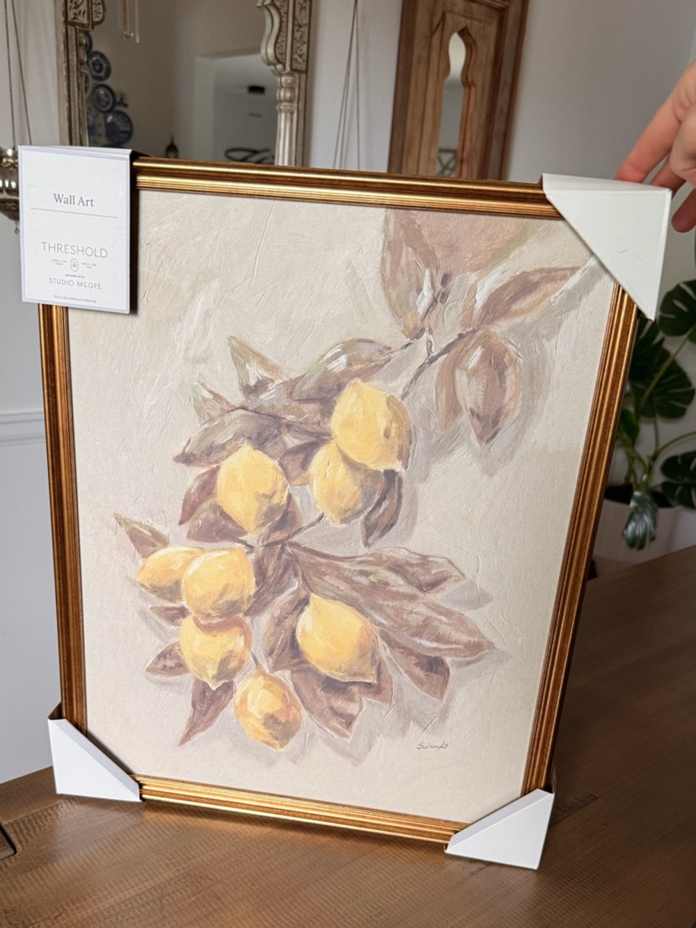 New Threshold Studio McGee Lemons Vintage Framed Wall Art Home Decor (16" x 20")